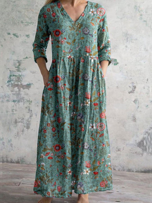 Women's Retro Floral Print Dress