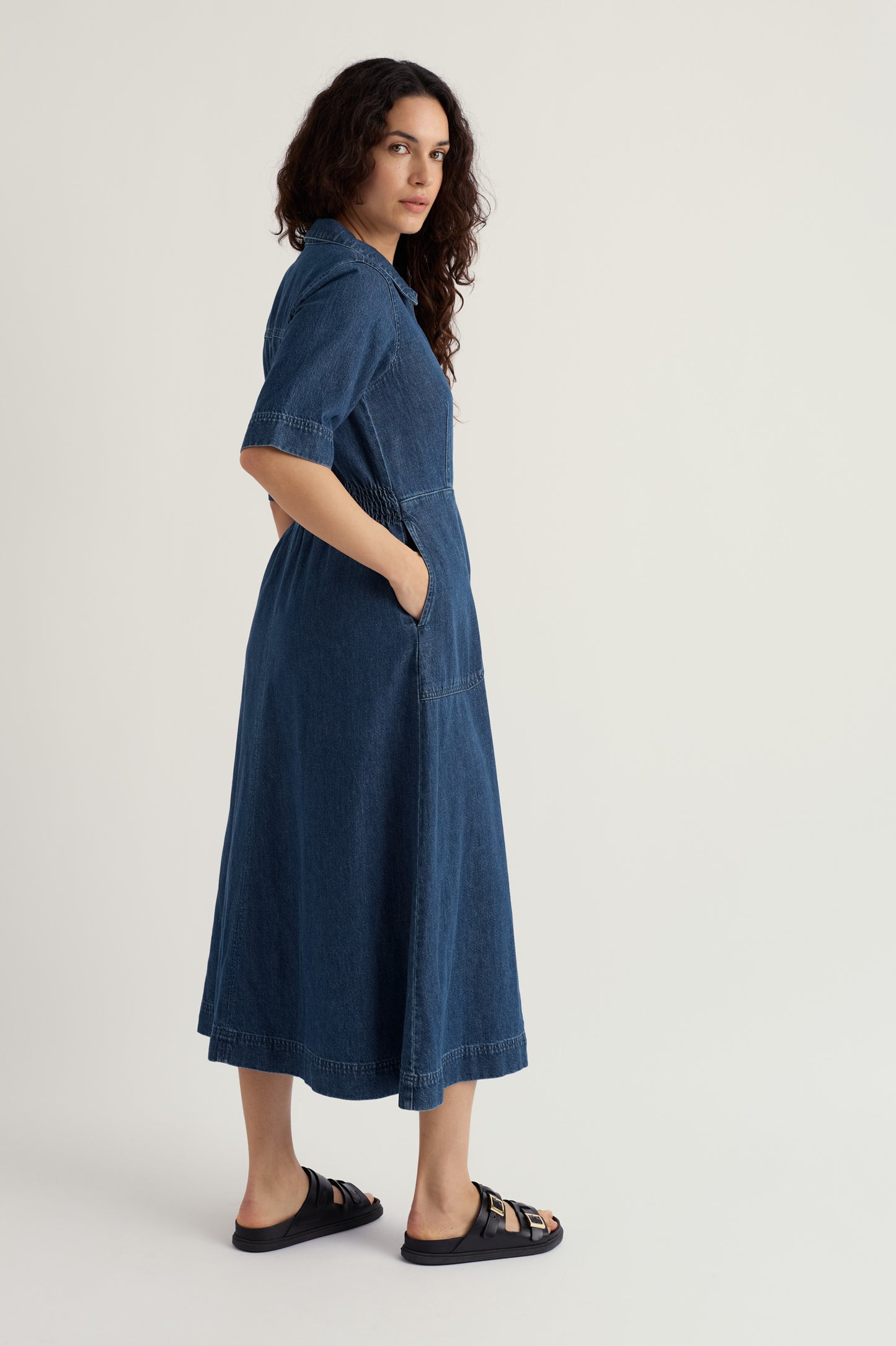 Gwenter Denim Midi Dress