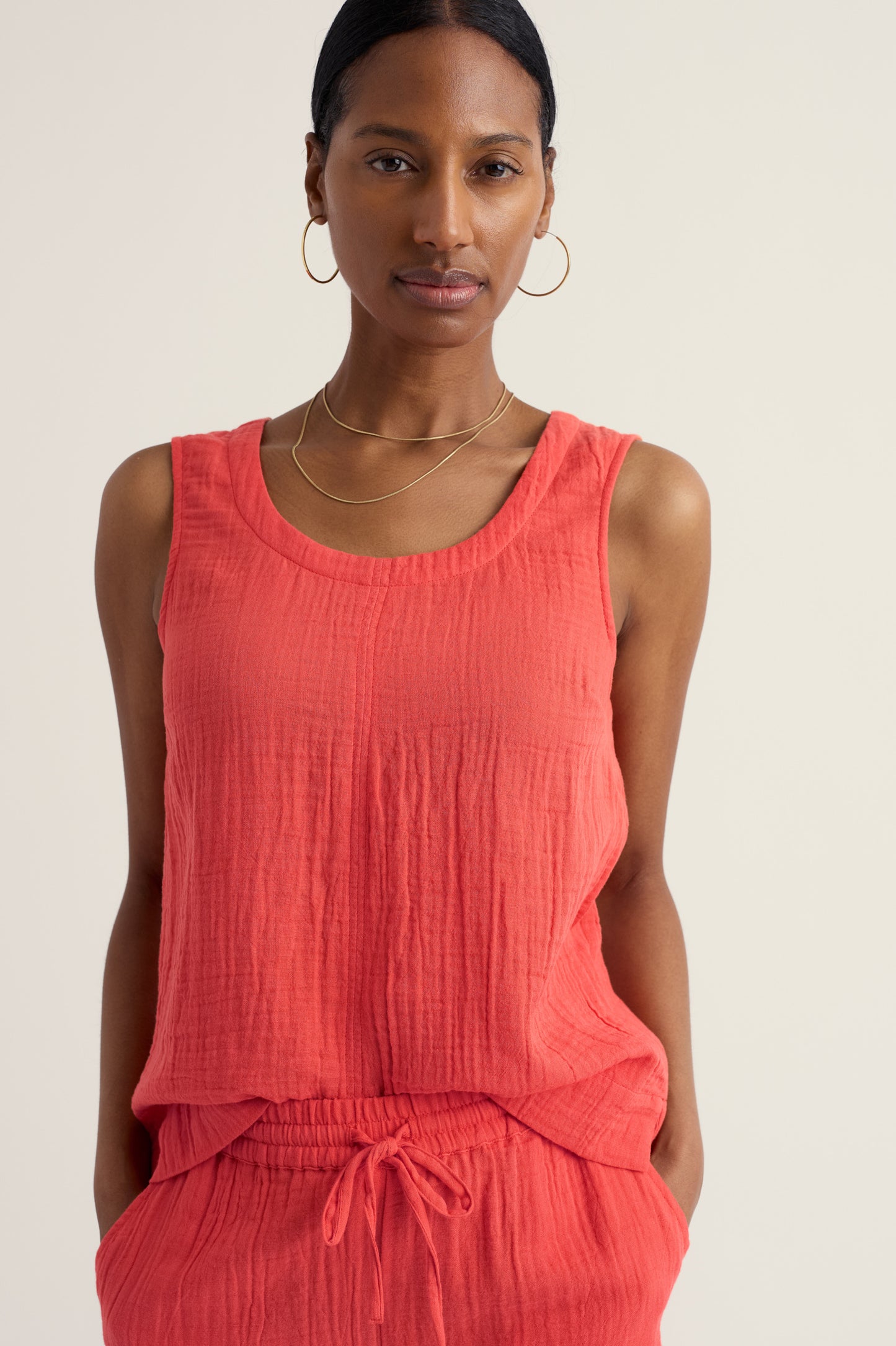 Maddie Double Gauze Organic Cotton Vest