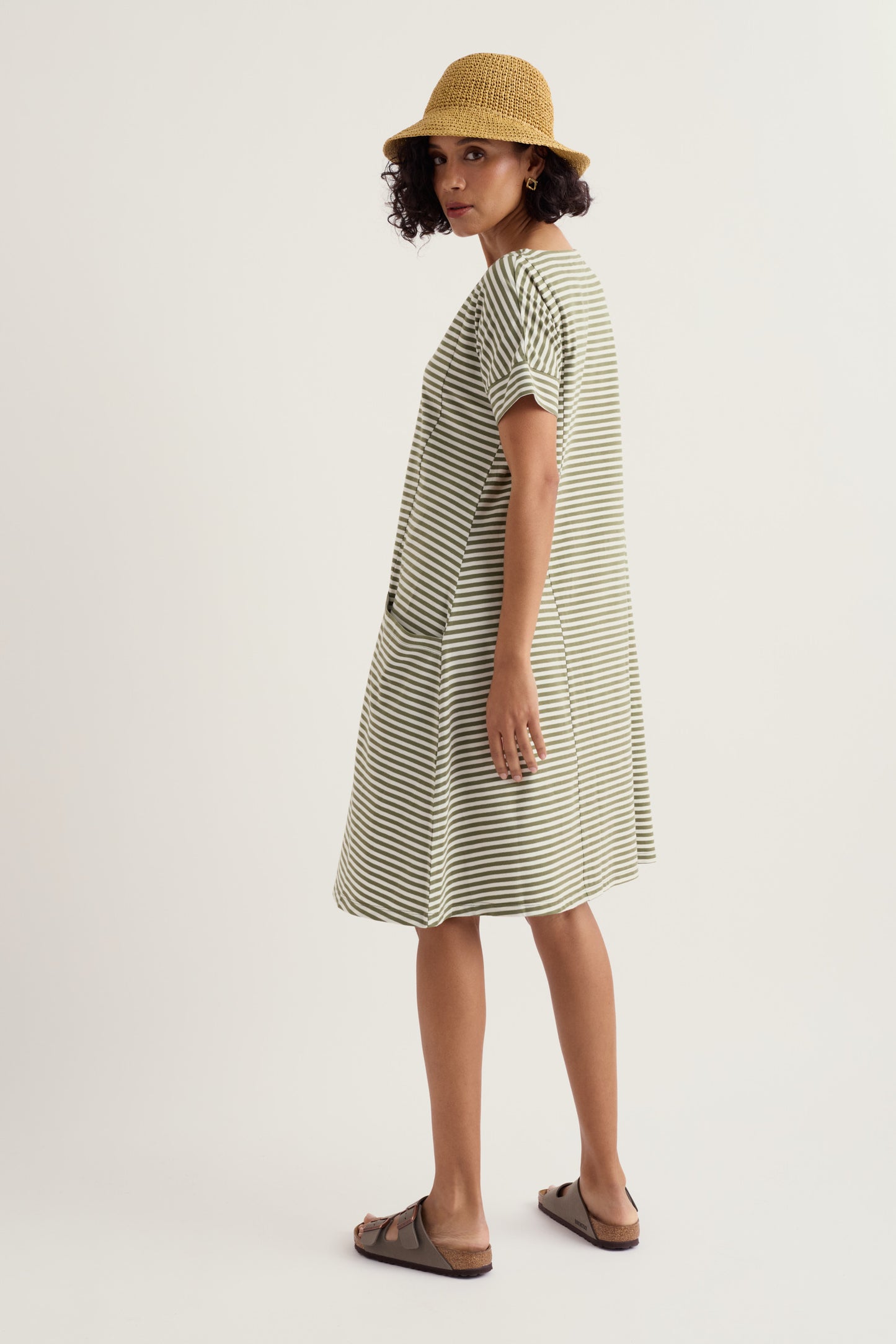 Mill Pool Short Sleeve Jersey Swing Dress