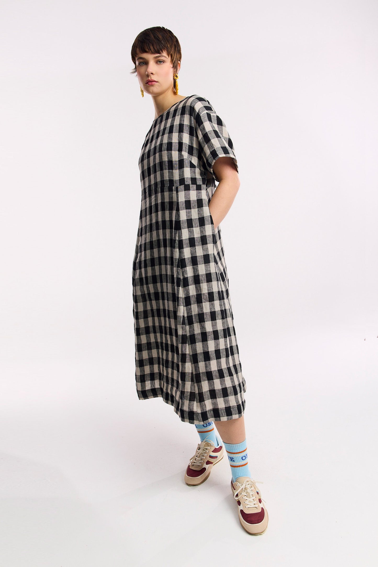 Laneway Check Midi Dress