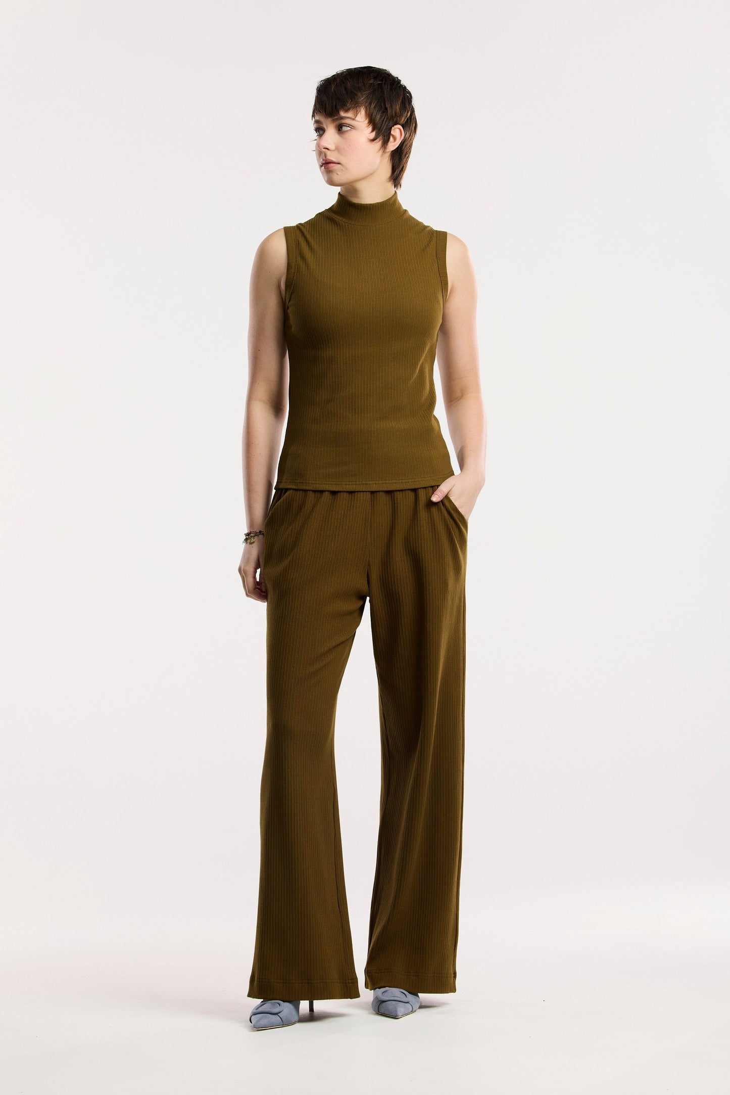 Traveller Luxe Rib Mock Neck Tank