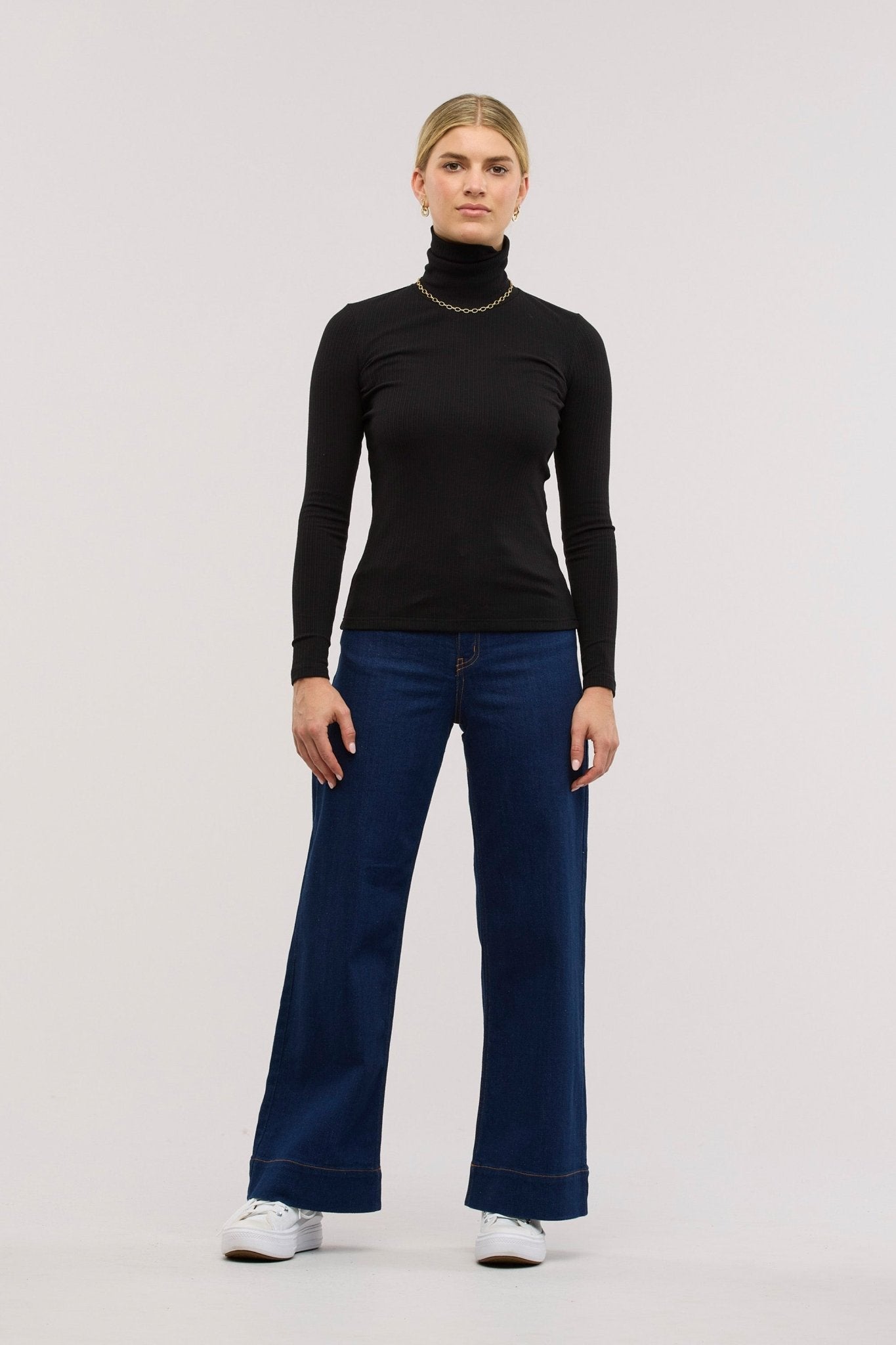 Traveller Rib Roll Neck Top